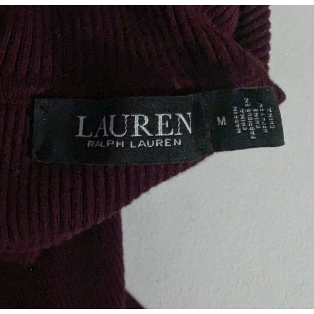 Lauren Ralph Lauren Black Label Burgundy Turtleneck Sweater Medium Shoulder - Picture 7 of 7